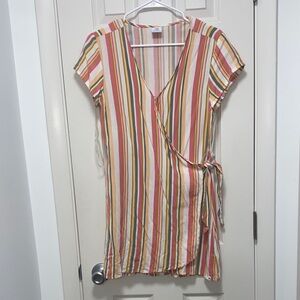 Hurley Striped Multicolor Wrap Dress